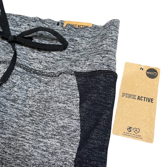 PINK Victoria’s Secret Seamless High Waist full Length Jogger Gray and Black Med - Picture 5 of 5